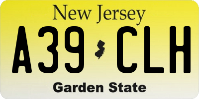 NJ license plate A39CLH