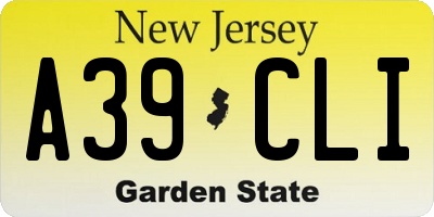 NJ license plate A39CLI