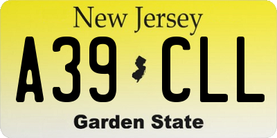 NJ license plate A39CLL