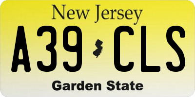 NJ license plate A39CLS