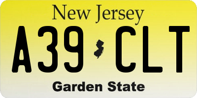 NJ license plate A39CLT