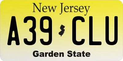NJ license plate A39CLU