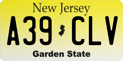 NJ license plate A39CLV