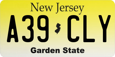 NJ license plate A39CLY