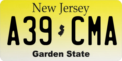 NJ license plate A39CMA