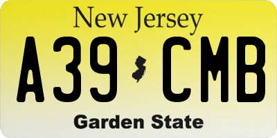 NJ license plate A39CMB