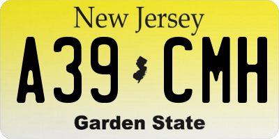 NJ license plate A39CMH