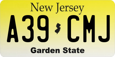 NJ license plate A39CMJ
