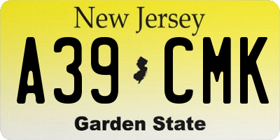 NJ license plate A39CMK