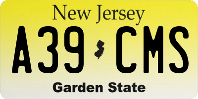 NJ license plate A39CMS