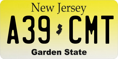NJ license plate A39CMT