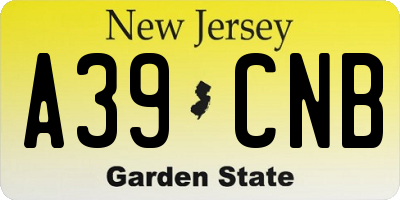 NJ license plate A39CNB