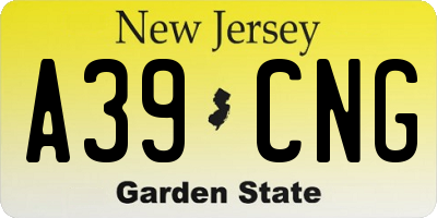 NJ license plate A39CNG