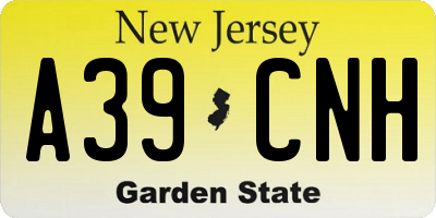 NJ license plate A39CNH