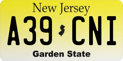 NJ license plate A39CNI