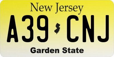 NJ license plate A39CNJ