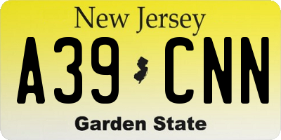 NJ license plate A39CNN