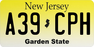 NJ license plate A39CPH