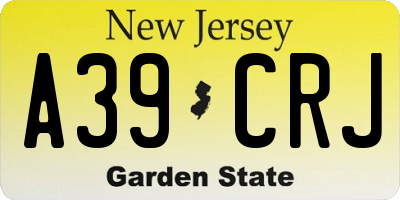 NJ license plate A39CRJ