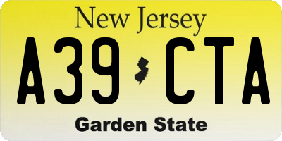 NJ license plate A39CTA
