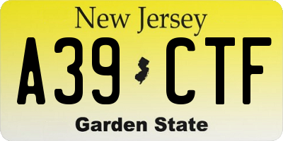 NJ license plate A39CTF