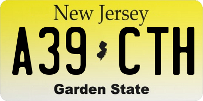 NJ license plate A39CTH
