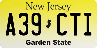 NJ license plate A39CTI