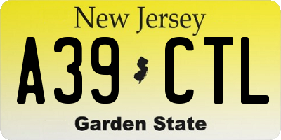 NJ license plate A39CTL