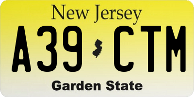 NJ license plate A39CTM