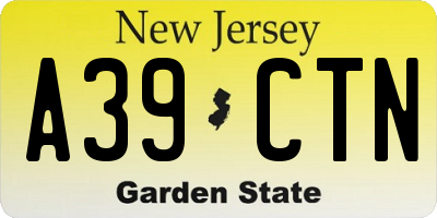 NJ license plate A39CTN