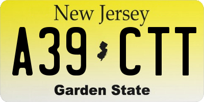 NJ license plate A39CTT