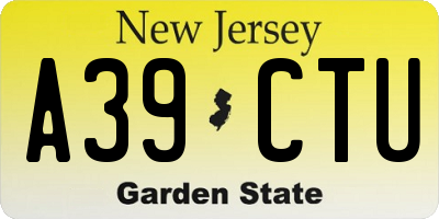 NJ license plate A39CTU