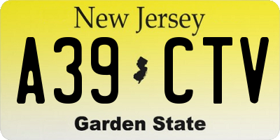 NJ license plate A39CTV