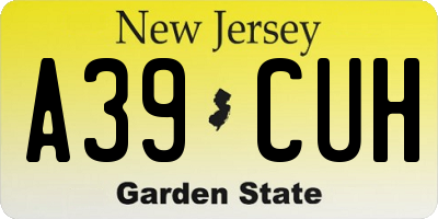 NJ license plate A39CUH