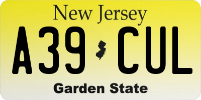 NJ license plate A39CUL
