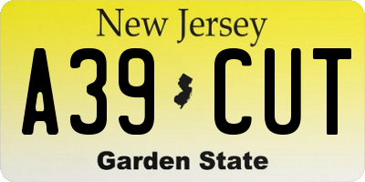 NJ license plate A39CUT