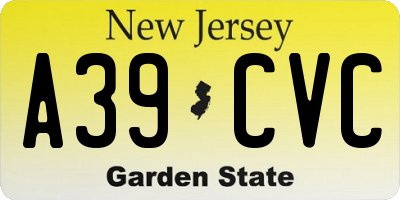 NJ license plate A39CVC