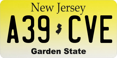 NJ license plate A39CVE