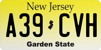 NJ license plate A39CVH