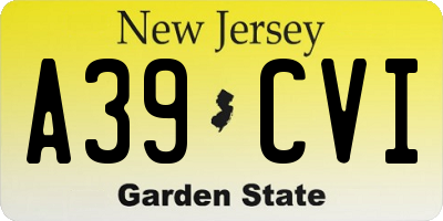 NJ license plate A39CVI