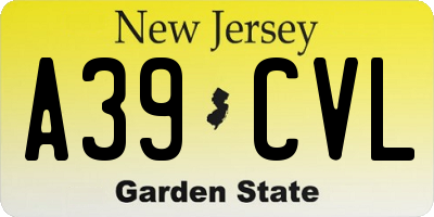 NJ license plate A39CVL