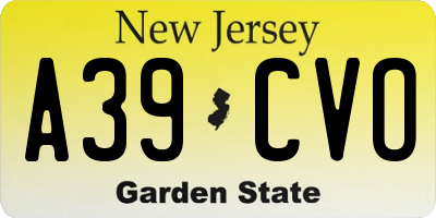 NJ license plate A39CVO