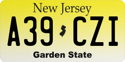 NJ license plate A39CZI