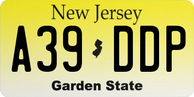 NJ license plate A39DDP