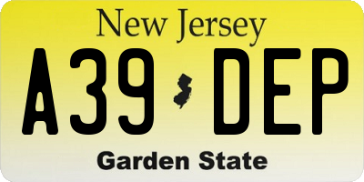 NJ license plate A39DEP