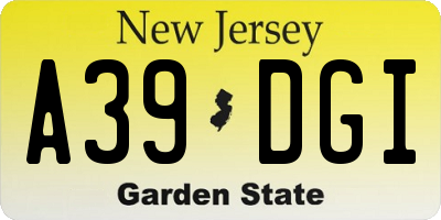 NJ license plate A39DGI