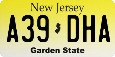 NJ license plate A39DHA