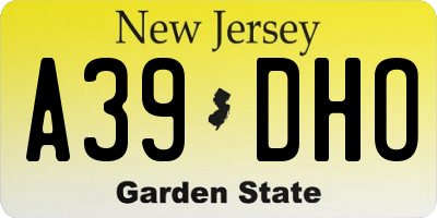 NJ license plate A39DHO