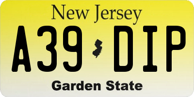 NJ license plate A39DIP