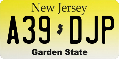 NJ license plate A39DJP